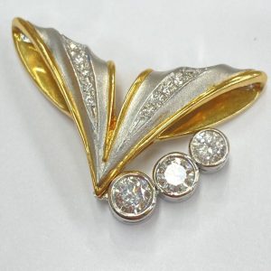 K18 Pt900 メレダイヤ ネックレストップ 18金 750 プラチナ900